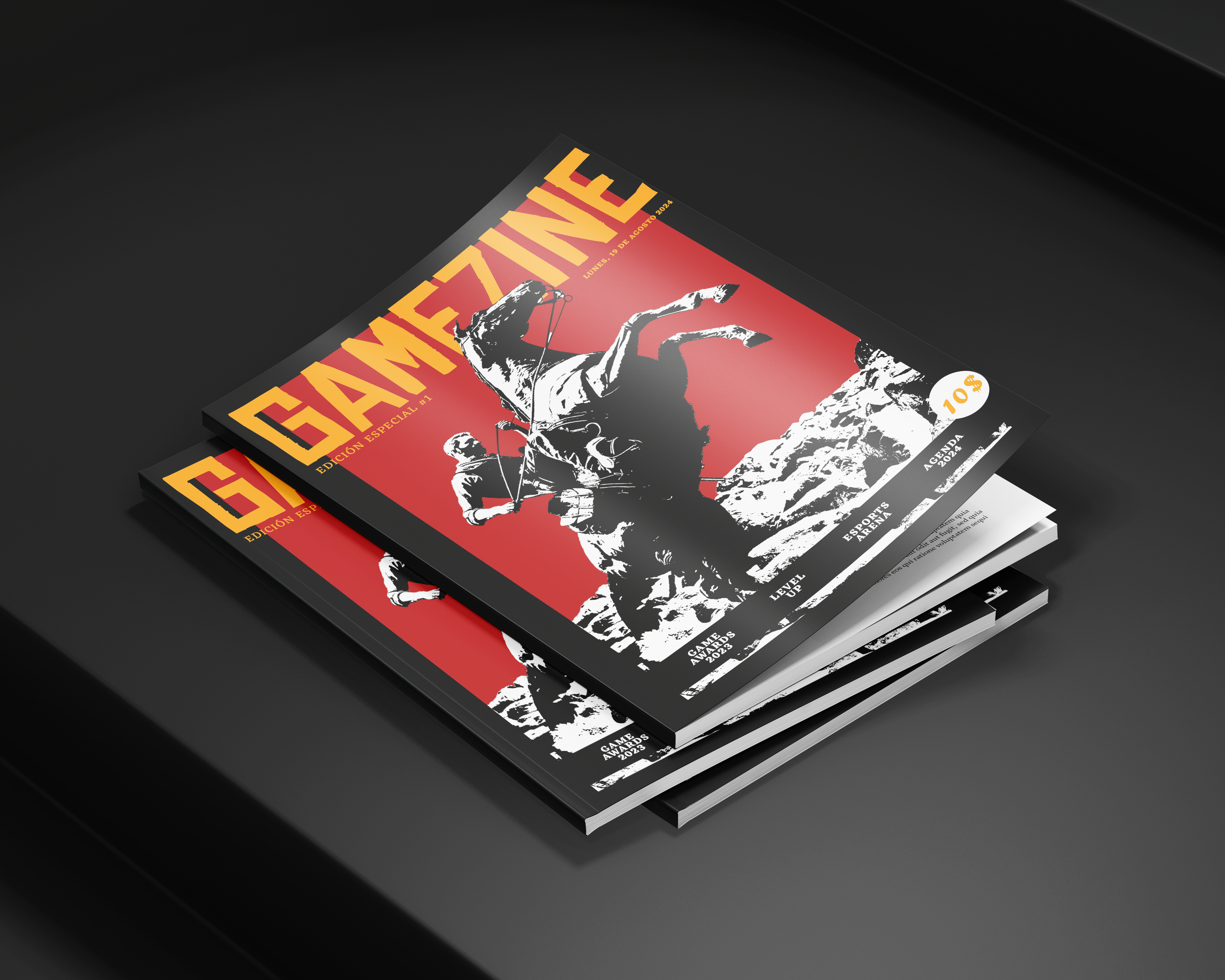 Pila de revistas Gamezine apiladas